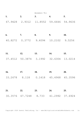 Two Decimal Problem Set AI Answers