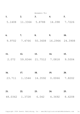 Two Decimal Problem Set BO Answers