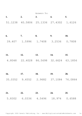 Two Decimal Problem Set BU Answers
