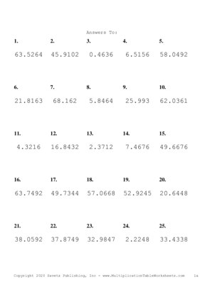 Two Decimal Problem Set C Answers