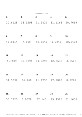 Two Decimal Problem Set S Answers