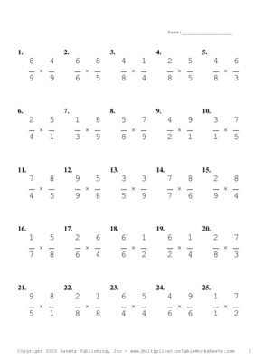 4th to 5th Grade Collection Multiplication Worksheet