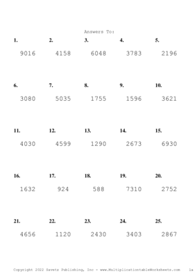 Double Digits Problem Set AA Answers