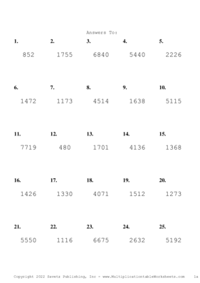 Double Digits Problem Set AH Answers