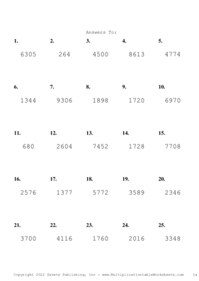 Double Digits Problem Set AM Answers