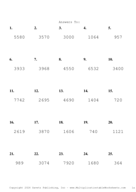 Double Digits Problem Set BD Answers