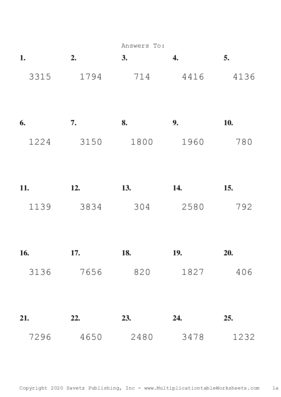 Double Digits Problem Set D Answers