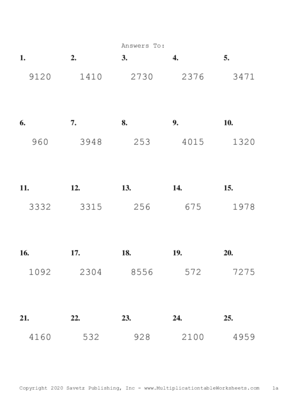 Double Digits Problem Set K Answers