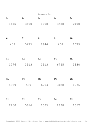 Double Digits Problem Set Y Answers