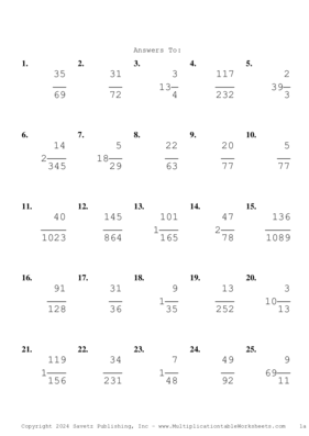 Simplify by 3 Problem Set AF Answers