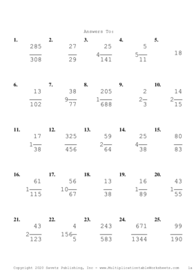 Simplify by 5 Problem Set C Answers