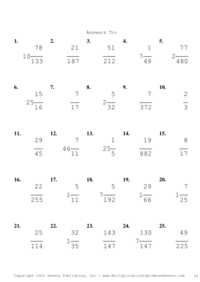 Simplify by 5 Problem Set D Answers