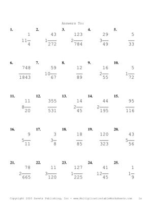 Simplify by 5 Problem Set F Answers