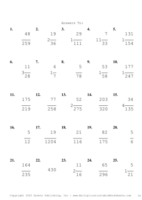 Simplify by 7 Problem Set J Answers