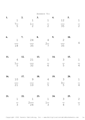 Single Digit Fraction Problem Set X Answers