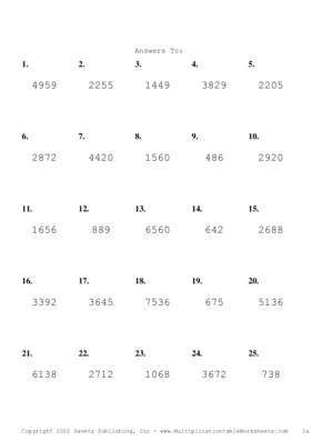 Three by One Digit Problem Set AI Answers