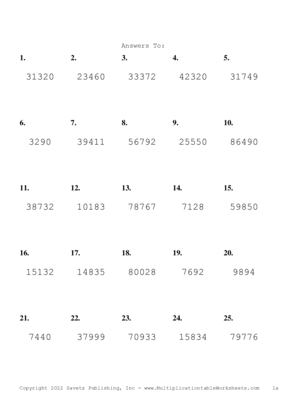 Three by Two Digit Problem Set AD Answers