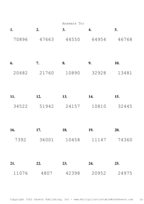 Three by Two Digit Problem Set AE Answers