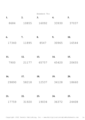 Three by Two Digit Problem Set AI Answers