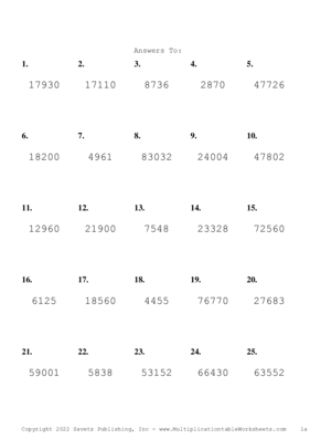 Three by Two Digit Problem Set AK Answers