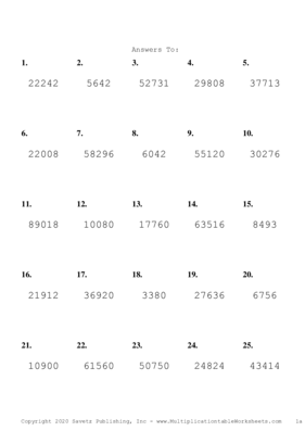 Three by Two Digit Problem Set A Answers