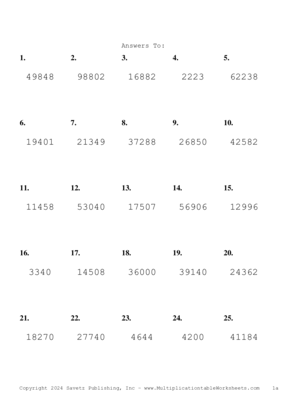 Three by Two Digit Problem Set BC Answers