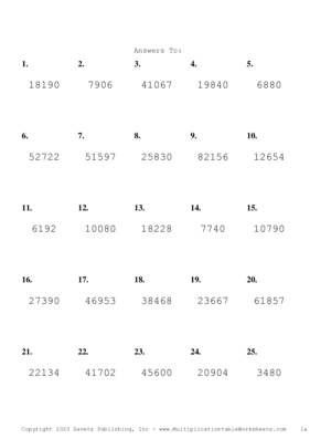 Three by Two Digit Problem Set G Answers