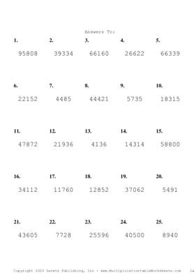 Three by Two Digit Problem Set J Answers