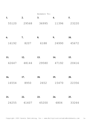 Three by Two Digit Problem Set K Answers