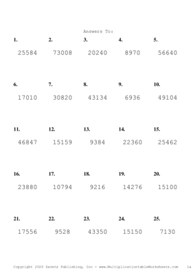 Three by Two Digit Problem Set N Answers