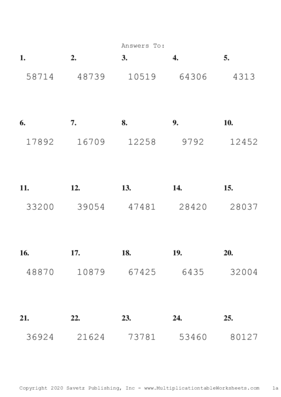 Three by Two Digit Problem Set O Answers