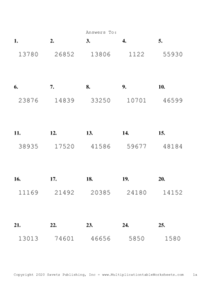 Three by Two Digit Problem Set P Answers