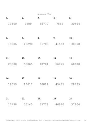 Three by Two Digit Problem Set R Answers