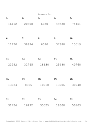 Three by Two Digit Problem Set T Answers