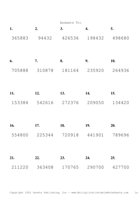 Triple Digits Problem Set AN Answers