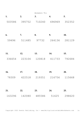 Triple Digits Problem Set W Answers