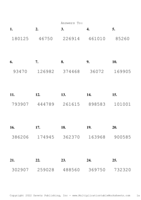 Triple Digits Problem Set X Answers