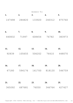 Triple Digits Problem Set Y Answers