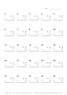 One Decimal by One Digit Problem Set A Report Template