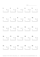 One Decimal by One Digit Problem Set E Report Template