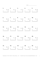 One Decimal by One Digit Problem Set F Report Template