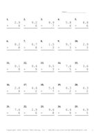 One Decimal by One Digit Problem Set H Report Template