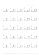 One Decimal Problem Set A Report Template