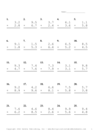 One Decimal Problem Set AB Report Template