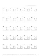 One Decimal Problem Set AT Report Template