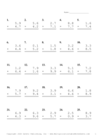 One Decimal Problem Set AU Report Template