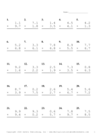 One Decimal Problem Set AV Report Template
