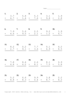 One Decimal Problem Set AY Report Template