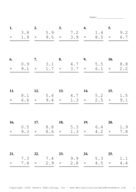 One Decimal Problem Set AZ Report Template