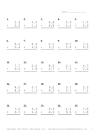 One Decimal Problem Set BC Report Template